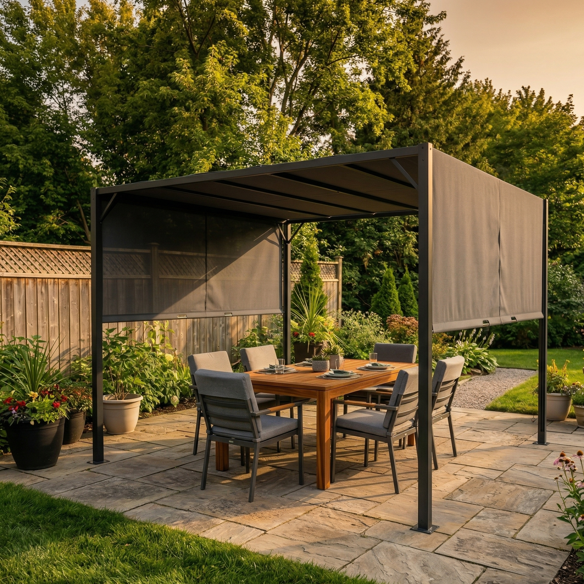 Outdoorhavens Pergola with Sliding Canopy