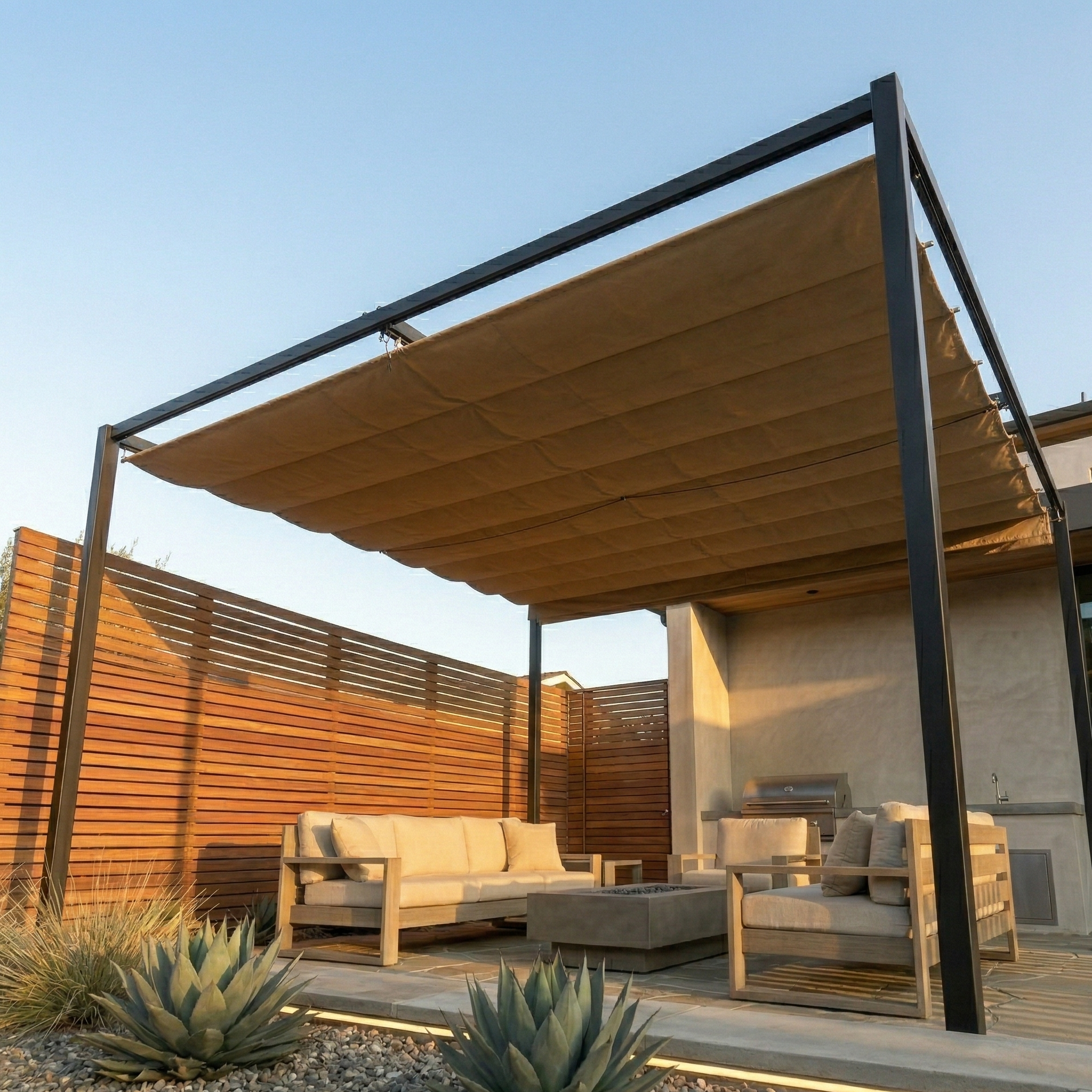 Outdoorhavens Pergola with Retractable Roof