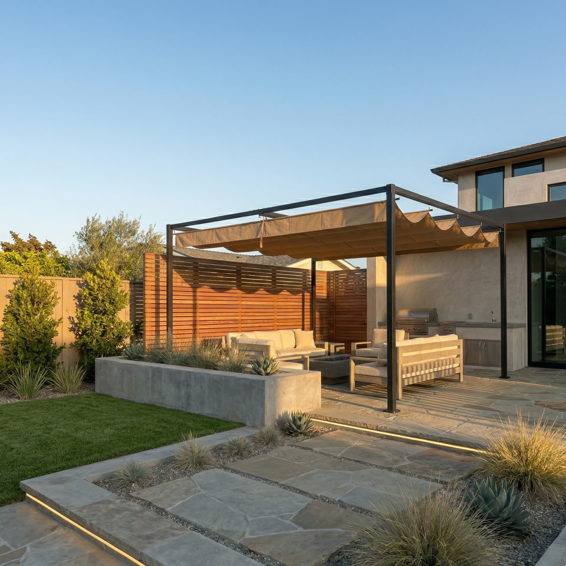 Outdoorhavens Pergola with Retractable Roof