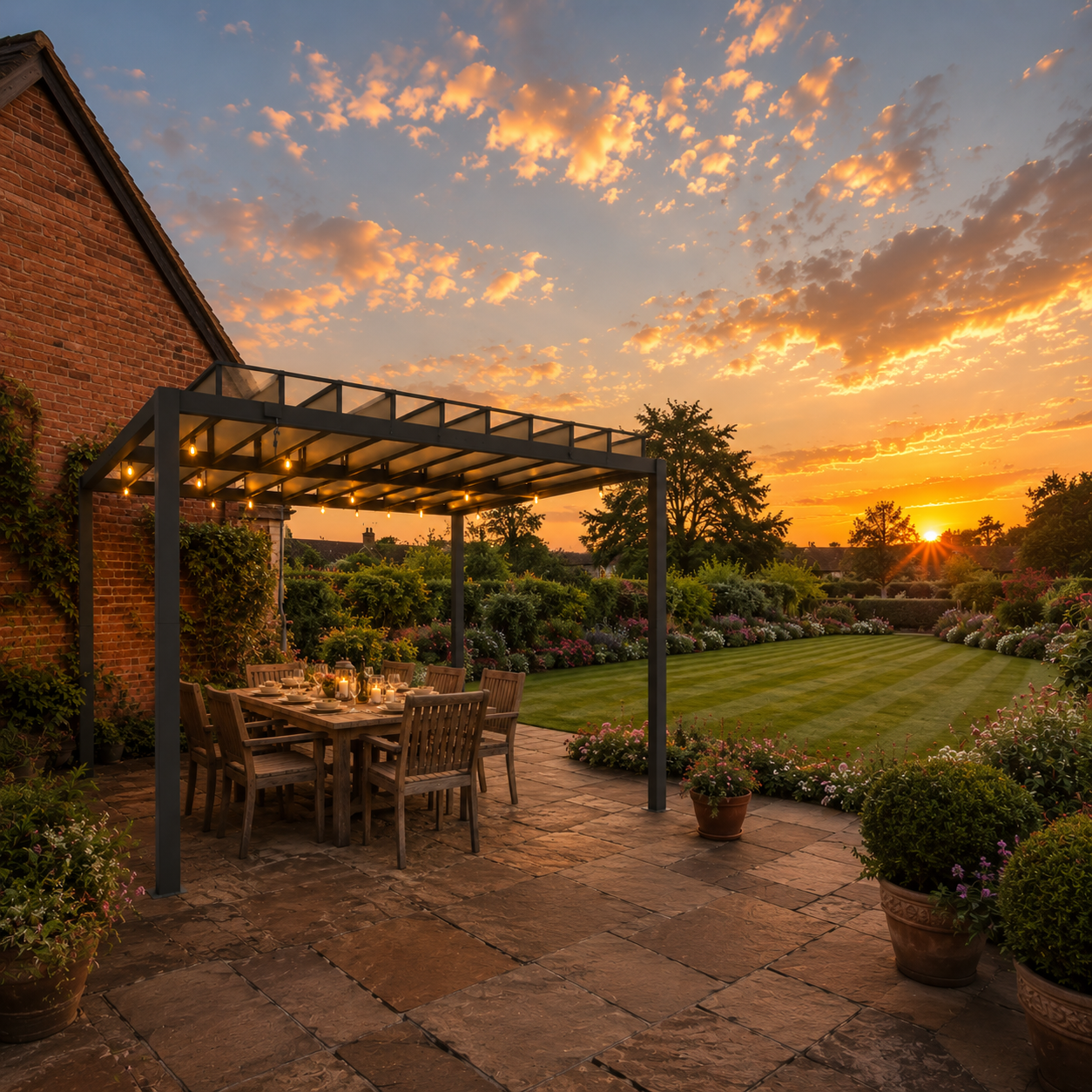 OutdoorHavens Louvered Pergola