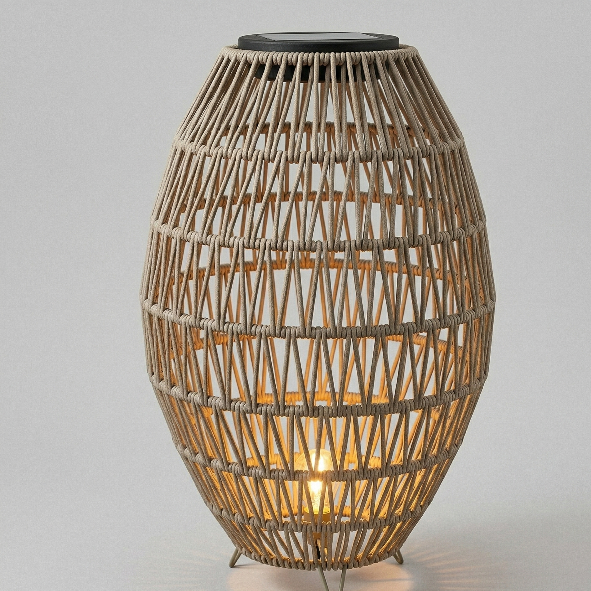 Solar Rattan Lantern – Compact (51cm)