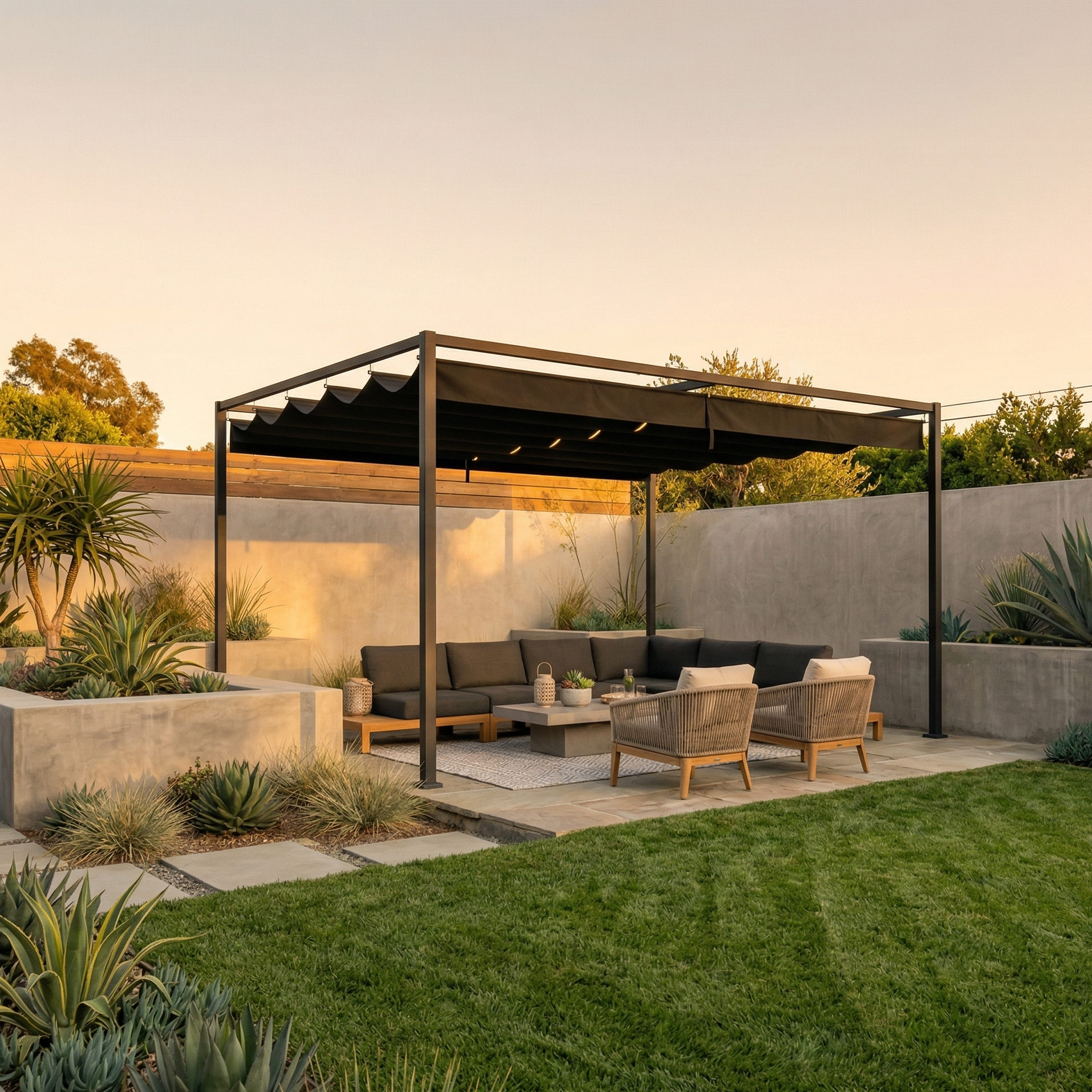 Outdoorhavens Pergola with Retractable Roof