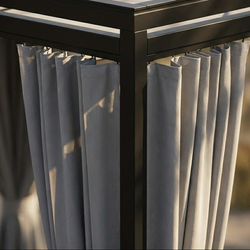 Outdoorhavens Retractable Pergola with Curtains