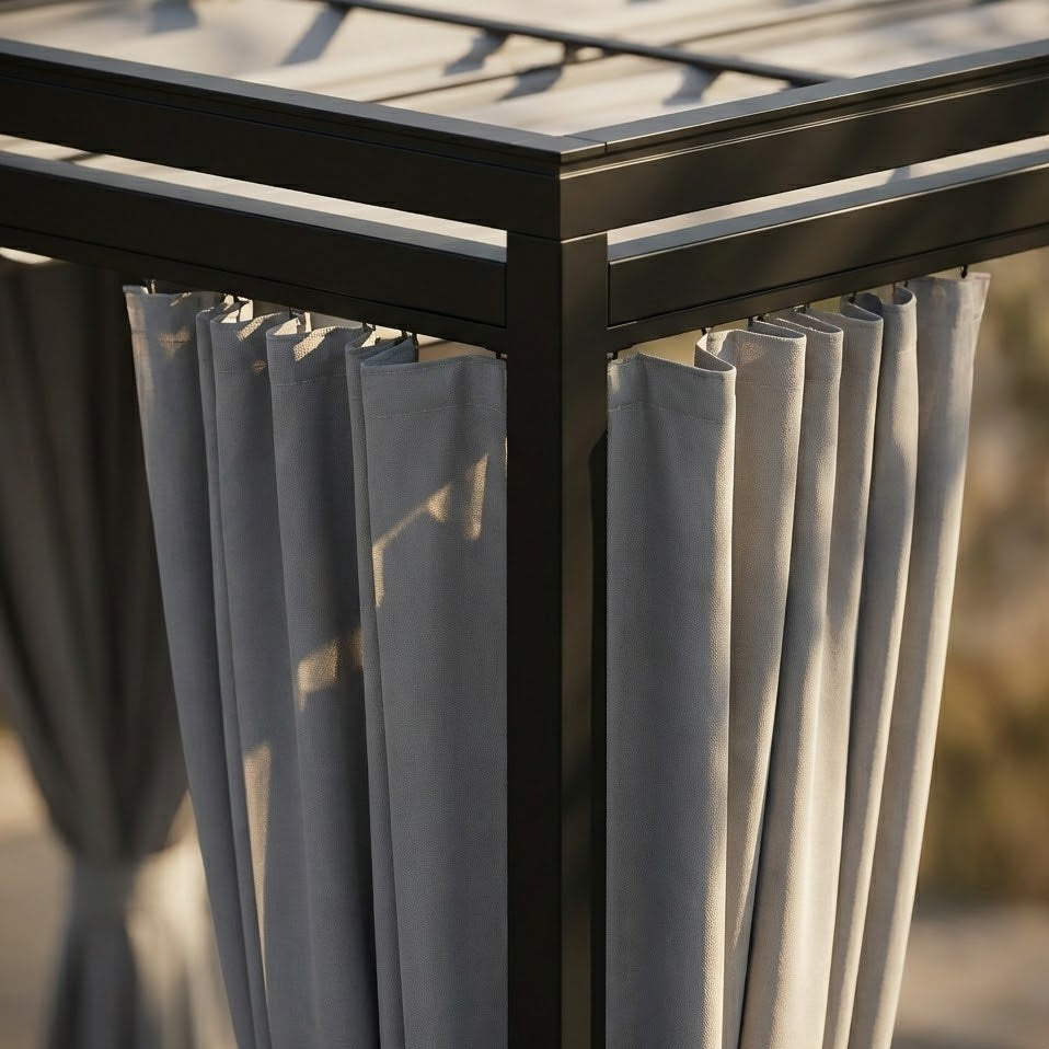 Outdoorhavens Retractable Pergola with Curtains